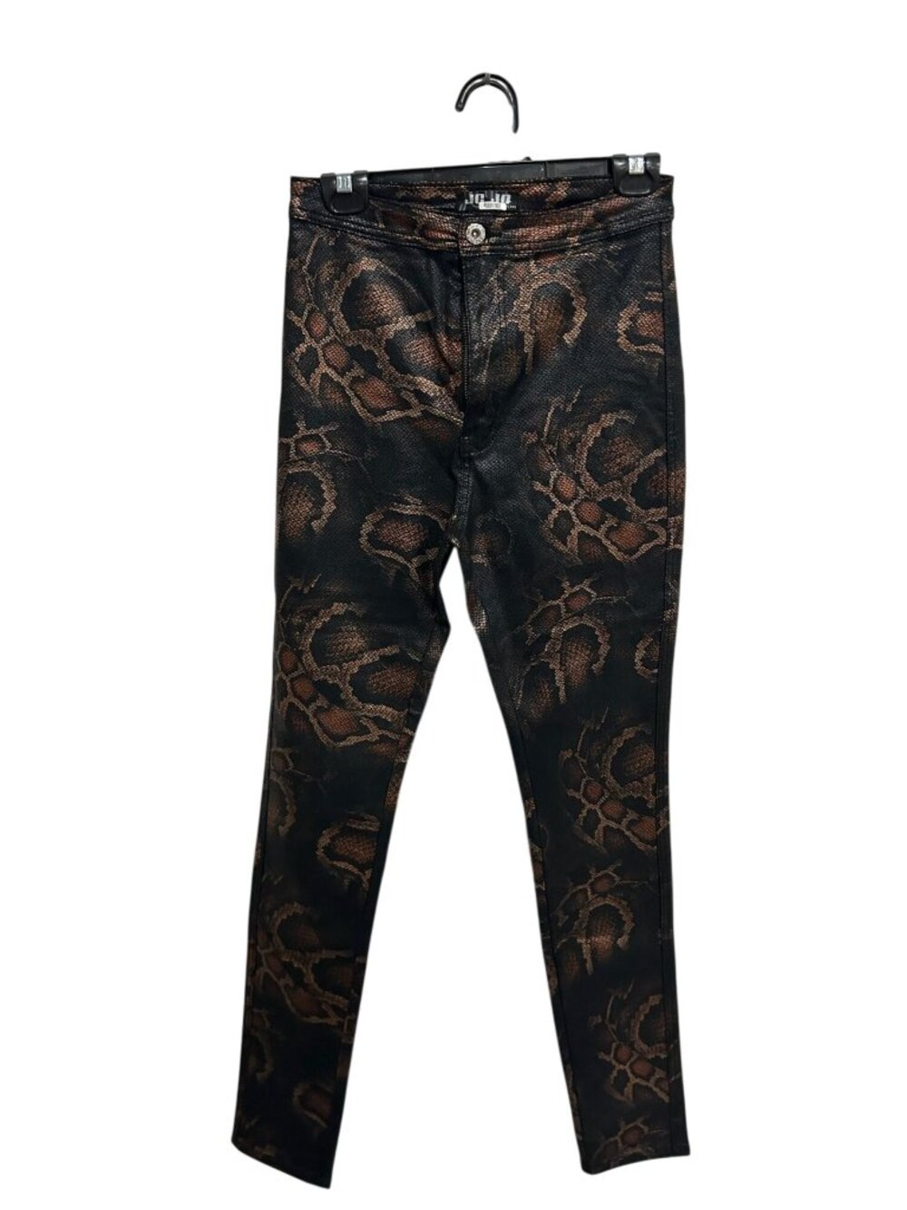 JC & JQ Large Snake Print Skinny Jeans Stretchy Cotton Blend Retro Alt Aesthetic